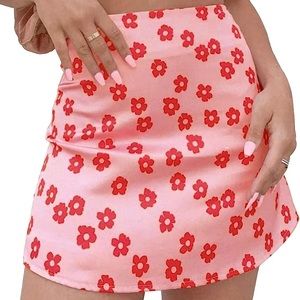 Flower print skirt
